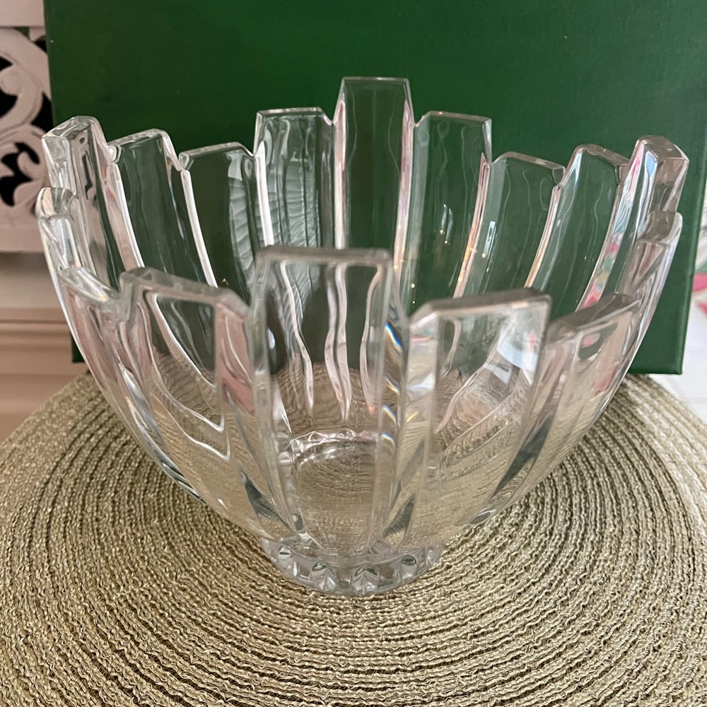 VINTAGE GORHAM ABSTRACT CRYSTAL CENTERPIECE BOWL